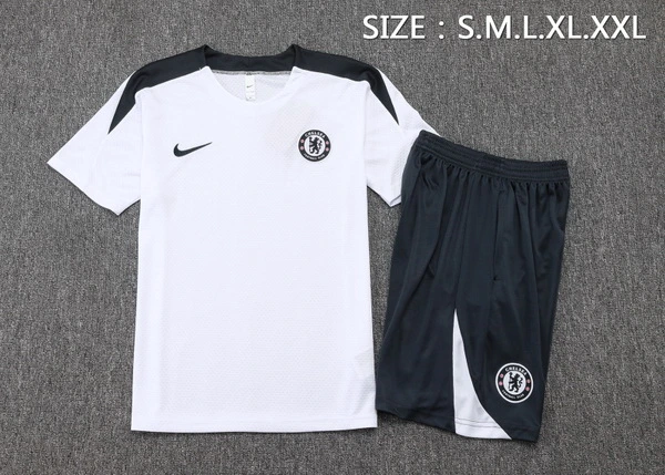Entrenamiento Conjunto Completo Chelsea 2025 2026 Blanco Negro Chelsea Conjunto 2025 2026 Blanco - Maglia Chelsea | tiendasdefutboles
