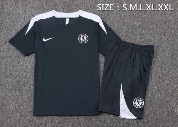 Entrenamiento Conjunto Completo Chelsea 2025 2026 Gris Blanco Chelsea Conjunto 2025 2026 Gris - Maglia Chelsea | tiendasdefutboles