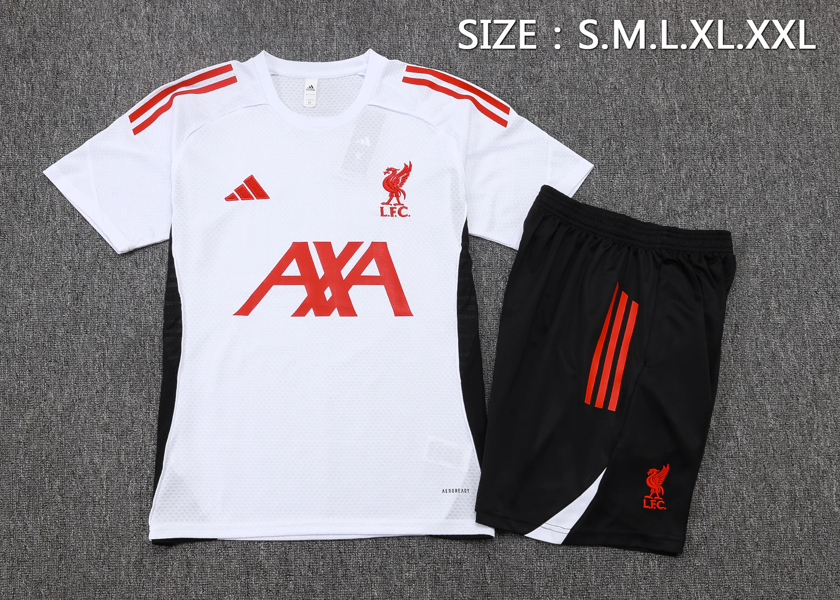 Entrenamiento Conjunto Completo Liverpool 2025 2026 Blanco Rojo Negro Liverpool Conjunto 2025 2026 Blanco - Maglia Liverpool | tiendasdefutboles