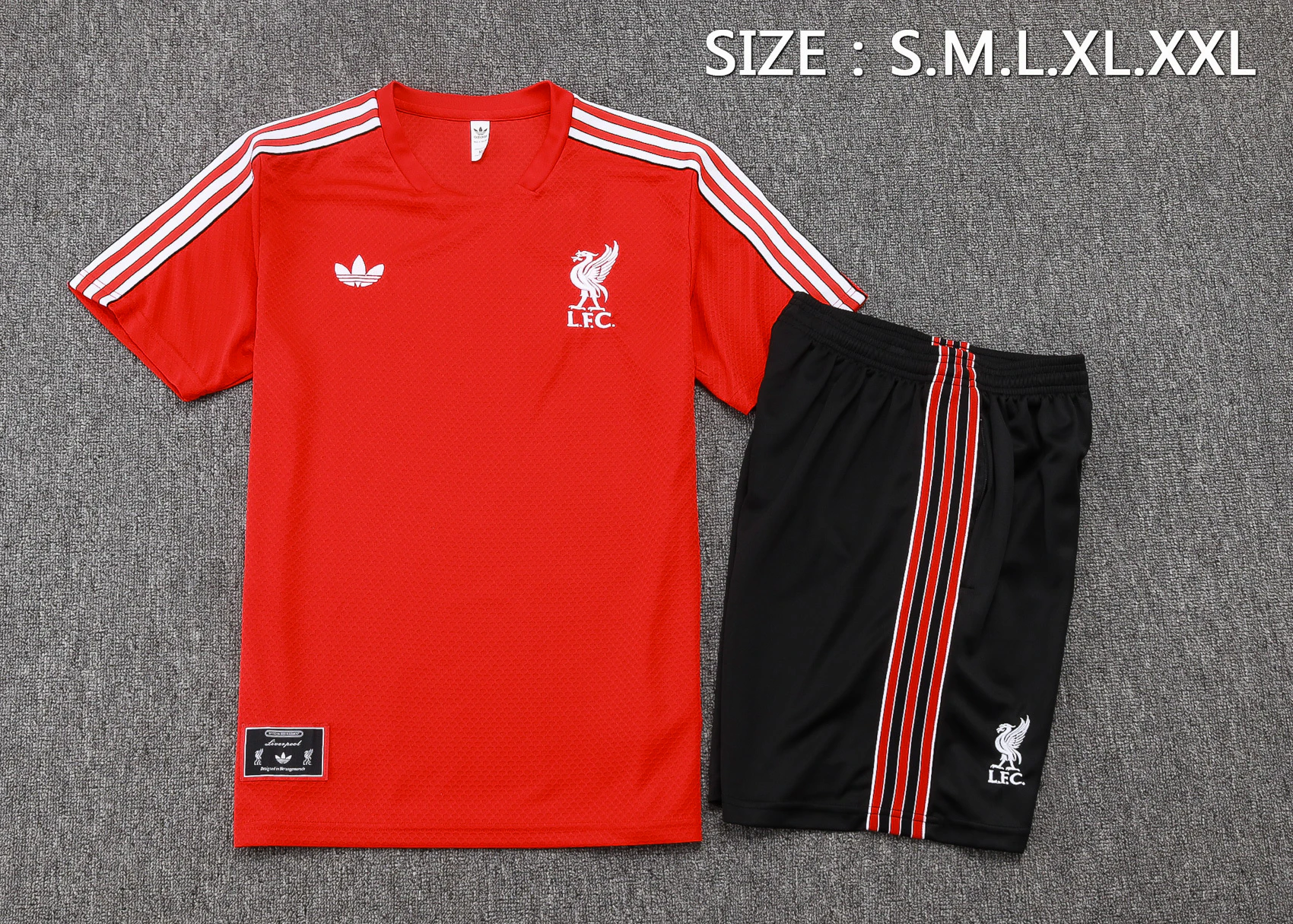 Entrenamiento Conjunto Completo Liverpool 2025 2026 Rojo Negro Liverpool Conjunto 2025 2026 Rojo - Maglia Liverpool | tiendasdefutboles