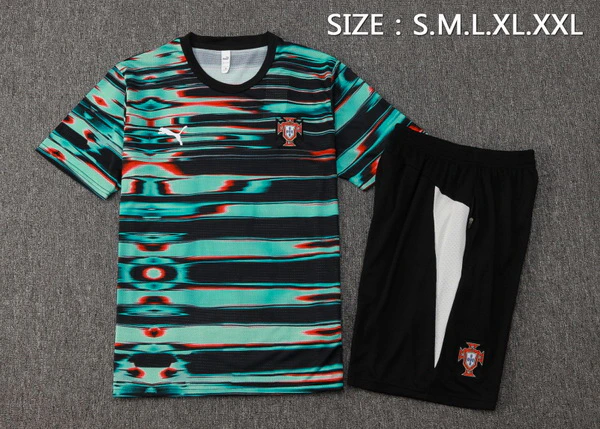 Entrenamiento Conjunto Completo Portugal 2026 Verde Negro Portugal Conjunto 2026 Verde - Portugal Barata | tiendasdefutboles