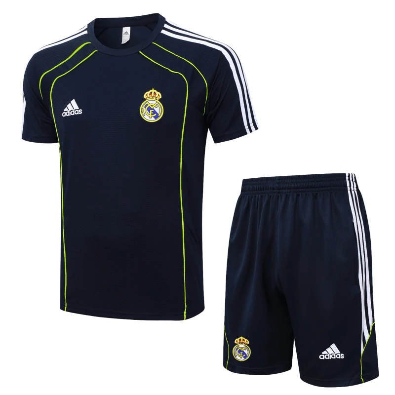 Entrenamiento Conjunto Completo Real Madrid 2025 2026 Azul Marino Verde Real Madrid Conjunto 2025 2026 Azul - Maglia Real Madrid | tiendasdefutboles