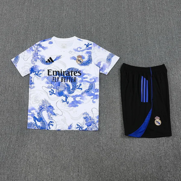 Entrenamiento Conjunto Completo Real Madrid 2025 2026 Blanco Azul Negro Real Madrid Conjunto 2025 2026 Blanco - Maglia Real Madrid | tiendasdefutboles