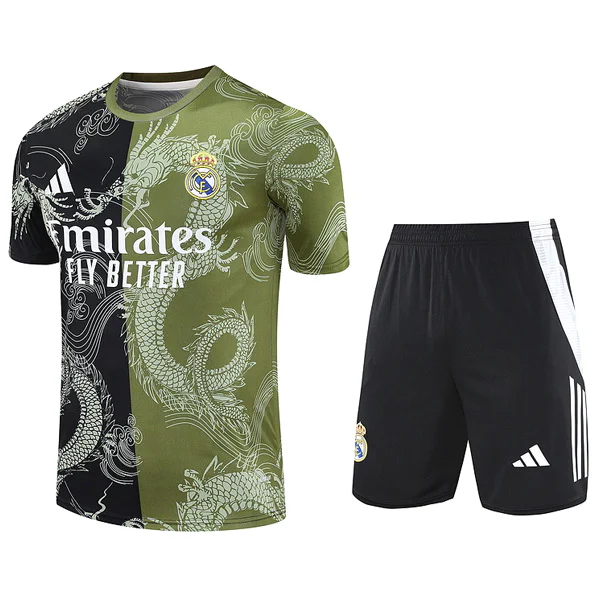Entrenamiento Conjunto Completo Real Madrid 2025 2026 Negro Verde Real Madrid Conjunto 2025 2026 Negro - Maglia Real Madrid | tiendasdefutboles