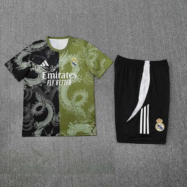 Entrenamiento Conjunto Completo Real Madrid 2025 2026 Negro Verde Real Madrid Conjunto 2025 2026 Negro - Maglia Real Madrid | tiendasdefutboles