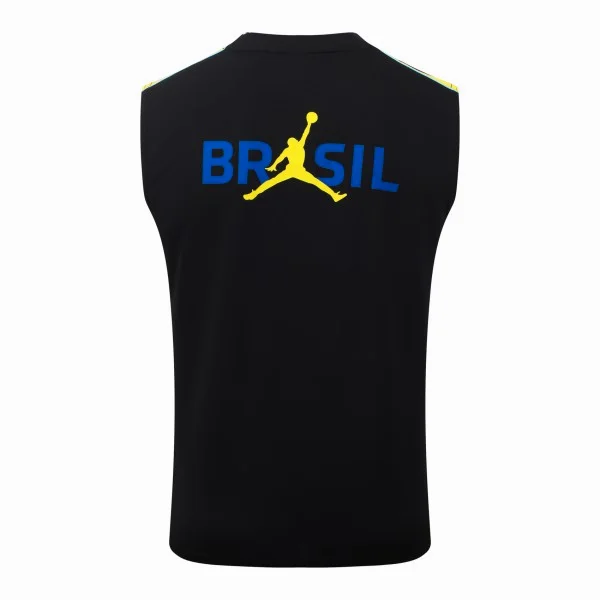 Entrenamiento Sin Mangas Brasil 2026 Negro Amarillo Brasil Chándal 2026 Negro - Chándal Brasil | tiendasdefutboles
