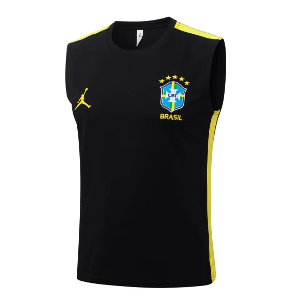 Entrenamiento Sin Mangas Brasil 2026 Negro Amarillo Brasil Chándal 2026 Negro - Chándal Brasil | tiendasdefutboles