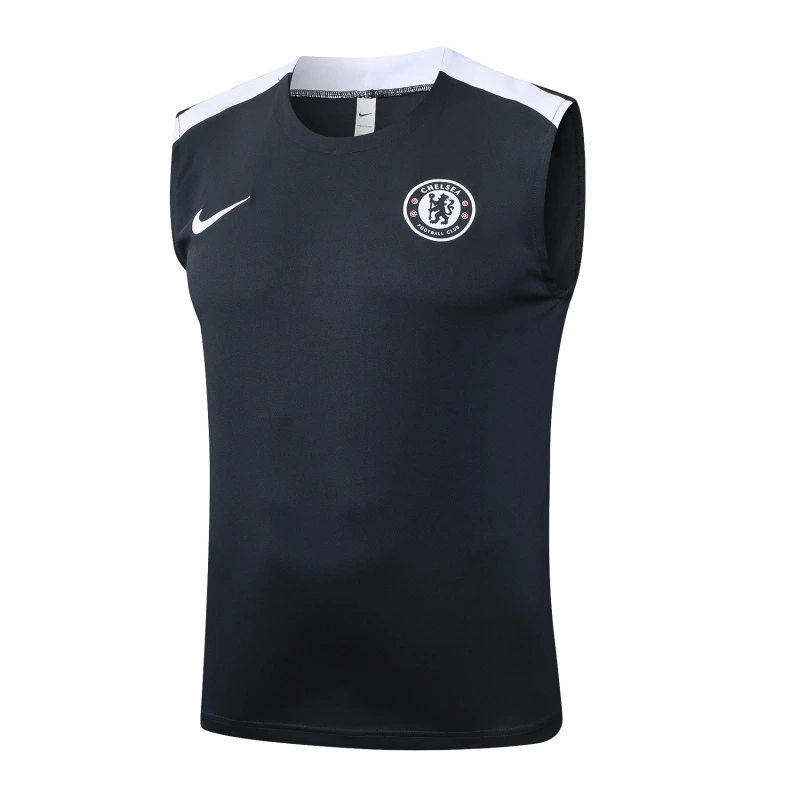Entrenamiento Sin Mangas Chelsea 2025 2026 Gris Marino Blanco Chelsea Chándal 2025 2026 Gris - Maglia Chelsea | tiendasdefutboles