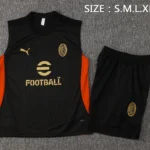 Entrenamiento Sin Mangas Conjunto Completo AC Milan 2024 2025 Negro Rojo