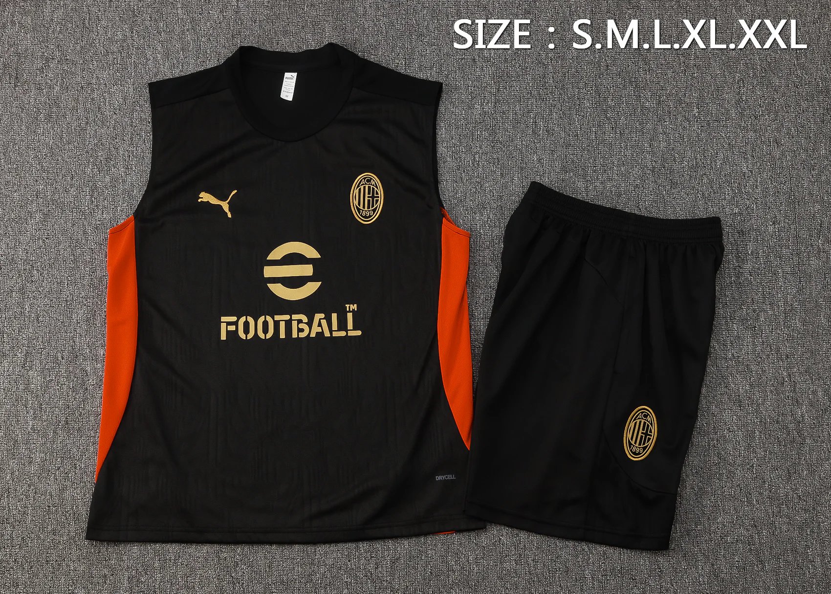 Entrenamiento Sin Mangas Conjunto Completo AC Milan 2024 2025 Negro Rojo AC Milan Conjunto 2024 2025 Negro - Maglia Ac Milan | tiendasdefutboles