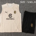 Entrenamiento Sin Mangas Conjunto Completo AC Milan 2024 2025 Amarillo Negro