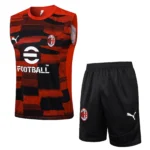 Entrenamiento Sin Mangas Conjunto Completo AC Milan 2024 2025 Rojo Negro