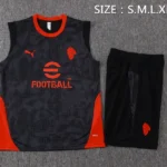 Entrenamiento Sin Mangas Conjunto Completo AC Milan 2025 2026 Negro Rojo