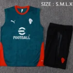 Entrenamiento Sin Mangas Conjunto Completo AC Milan 2025 2026 Verde Negro