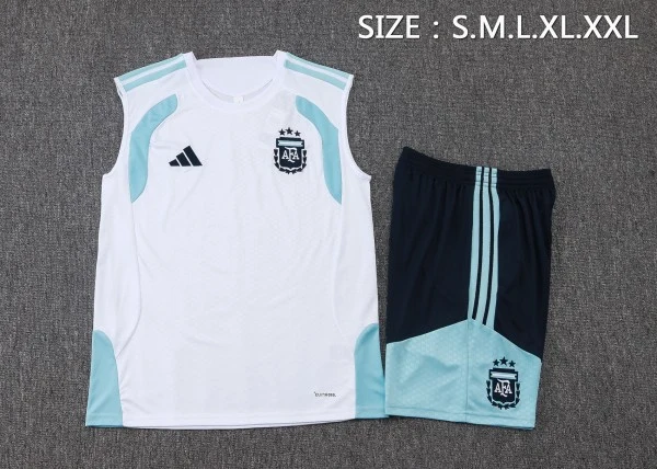 Entrenamiento Sin Mangas Conjunto Completo Argentina 2026 Blanco Azul Argentina Conjunto 2026 Blanco - Argentina Barata | tiendasdefutboles
