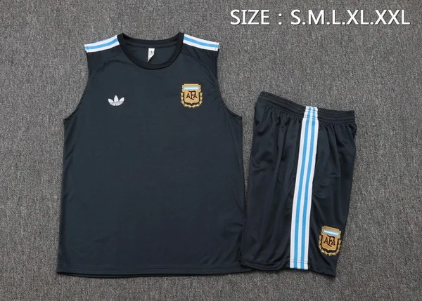 Entrenamiento Sin Mangas Conjunto Completo Argentina 2026 Gris Marino Argentina Conjunto 2026 Gris - Maglia Argentina 2026 | tiendasdefutboles