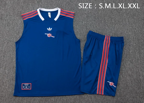 Entrenamiento Sin Mangas Conjunto Completo Arsenal 2025 2026 Azul Marino Rojo Arsenal Conjunto 2025 2026 Azul - Maglia Arsenal | tiendasdefutboles