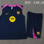 Entrenamiento Sin Mangas Conjunto Completo Barcelona 2025 2026 Azul Marino Purpura