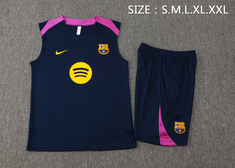 Entrenamiento Sin Mangas Conjunto Completo Barcelona 2025 2026 Azul Marino Purpura FC Barcelona Conjunto 2025 2026 Azul - Tuta FC Barcelona | tiendasdefutboles