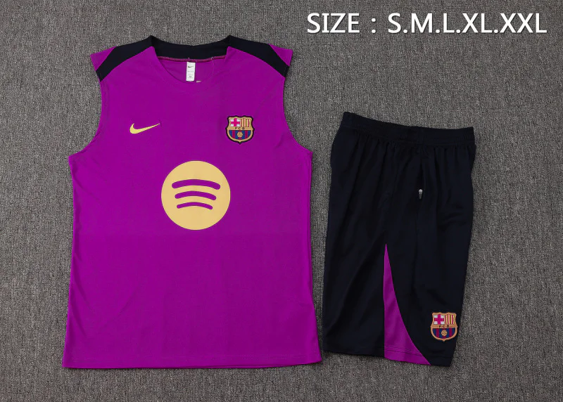 Entrenamiento Sin Mangas Conjunto Completo Barcelona 2025 2026 Negro Purpura FC Barcelona Conjunto 2025 2026 Negro - Tuta FC Barcelona | tiendasdefutboles