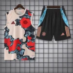 Entrenamiento Sin Mangas Conjunto Completo Bayern Múnich 2025 2026 Blanco Rojo Negro
