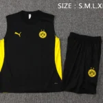 Entrenamiento Sin Mangas Conjunto Completo Borussia Dortmund 2024 2025 Negro Amarillo