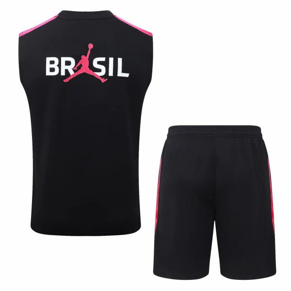 Entrenamiento Sin Mangas Conjunto Completo Brasil 2026 Negro Rosa Brasil Conjunto 2026 Negro - Brasil Barata | tiendasdefutboles