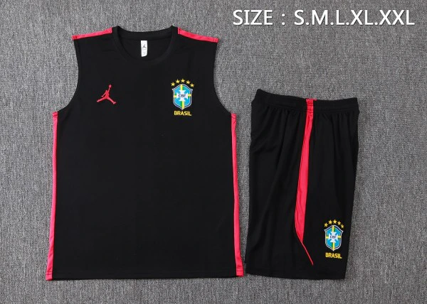 Entrenamiento Sin Mangas Conjunto Completo Brasil 2026 Negro Rosa Brasil Conjunto 2026 Negro - Brasil Barata | tiendasdefutboles