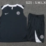 Entrenamiento Sin Mangas Conjunto Completo Chelsea 2025 2026 Blanco Azul Negro