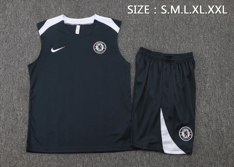 Entrenamiento Sin Mangas Conjunto Completo Chelsea 2025 2026 Blanco Negro Chelsea Conjunto 2025 2026 Blanco - Maglia Chelsea | tiendasdefutboles