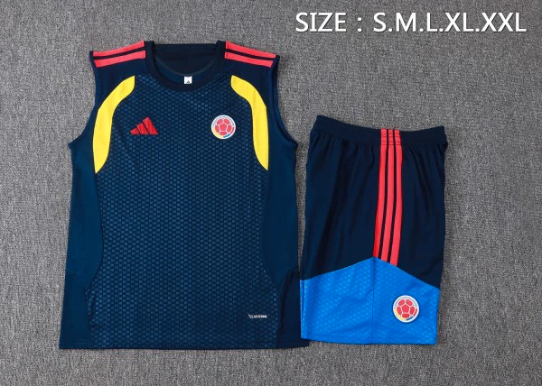 Entrenamiento Sin Mangas Conjunto Completo Colombia 2026 Azul Amarillo Colombia Conjunto 2026 Azul - Colombia Barata | tiendasdefutboles