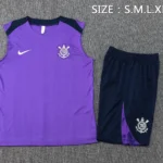 Entrenamiento Sin Mangas Conjunto Completo Corinthians Paulista 2025 2026 Purpura Negro