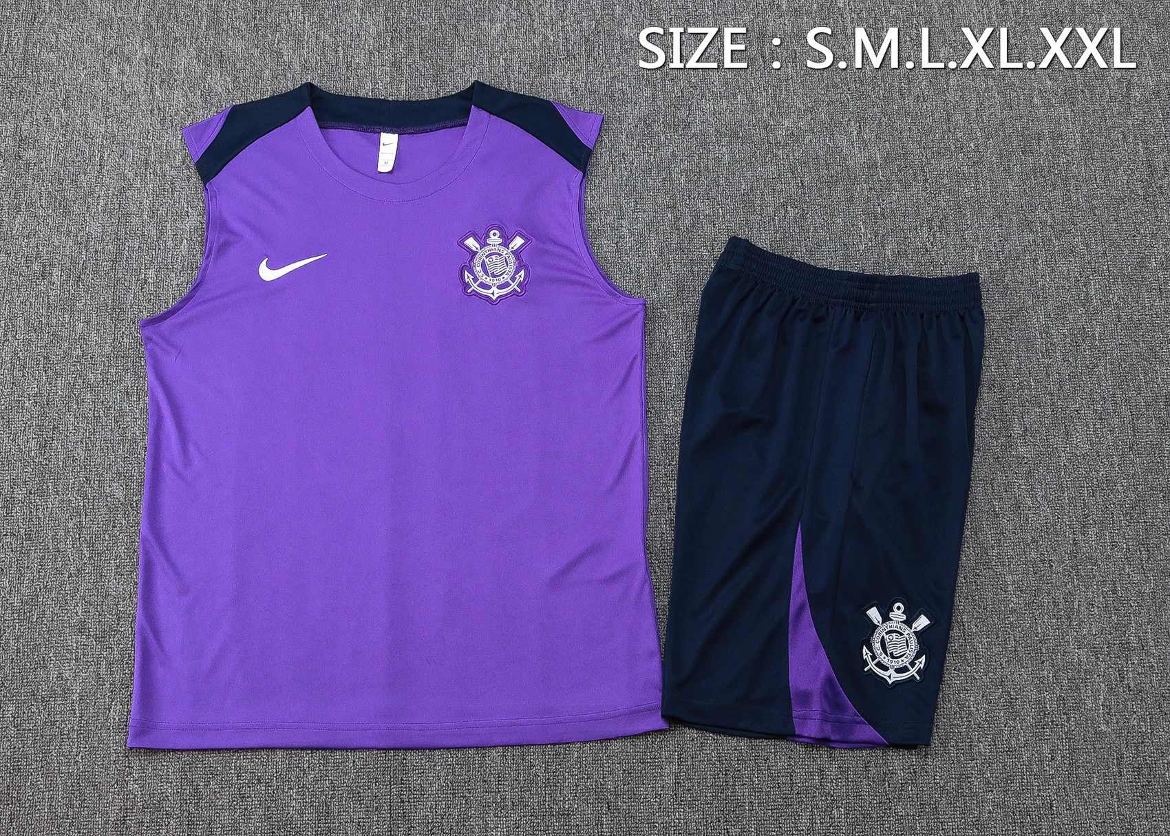 Entrenamiento Sin Mangas Conjunto Completo Corinthians Paulista 2025 2026 Purpura Negro Corinthians Paulista Conjunto 2025 2026 Púrpura - Corinthians Paulista 2026 | tiendasdefutboles