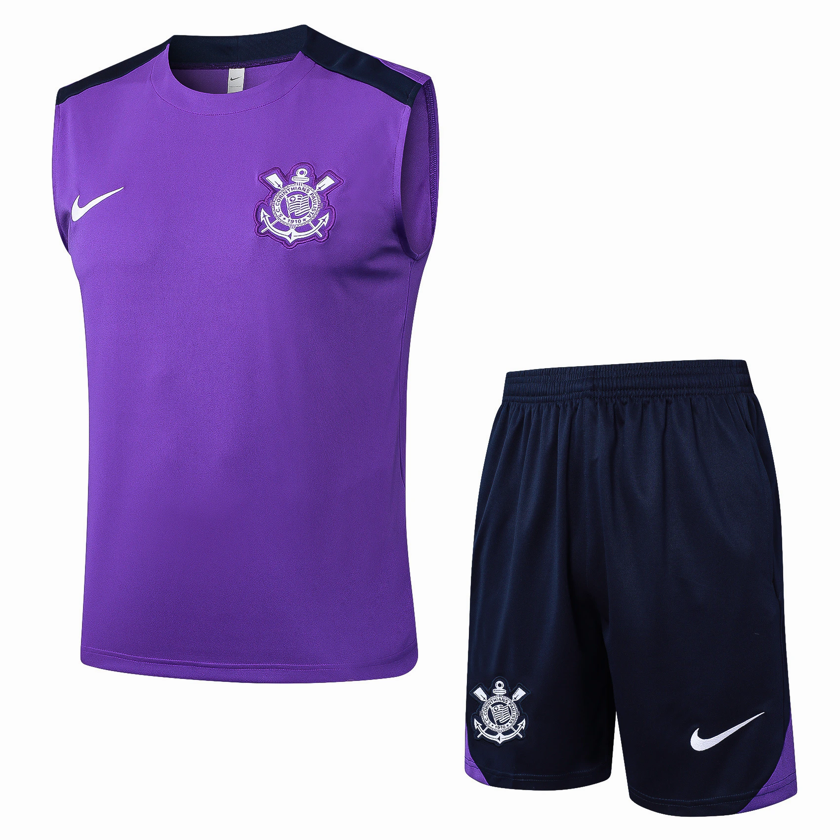 Entrenamiento Sin Mangas Conjunto Completo Corinthians Paulista 2025 2026 Purpura Negro Corinthians Paulista Conjunto 2025 2026 Púrpura - Corinthians Paulista 2026 | tiendasdefutboles