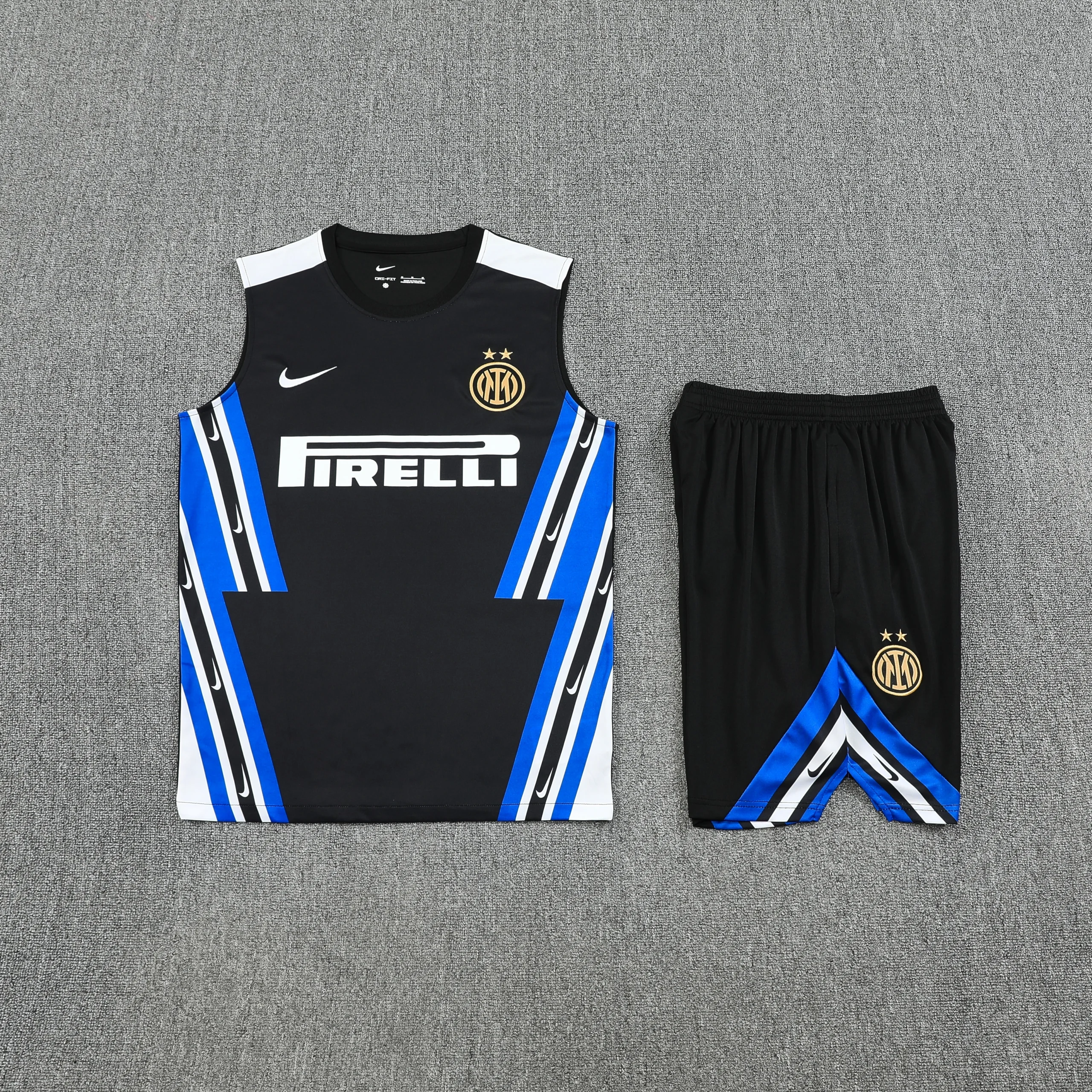 Entrenamiento Sin Mangas Conjunto Completo Inter Milán 2025 2026 Negro Azul Inter Milán Conjunto 2025 2026 Negro - Tuta Inter Milán | tiendasdefutboles
