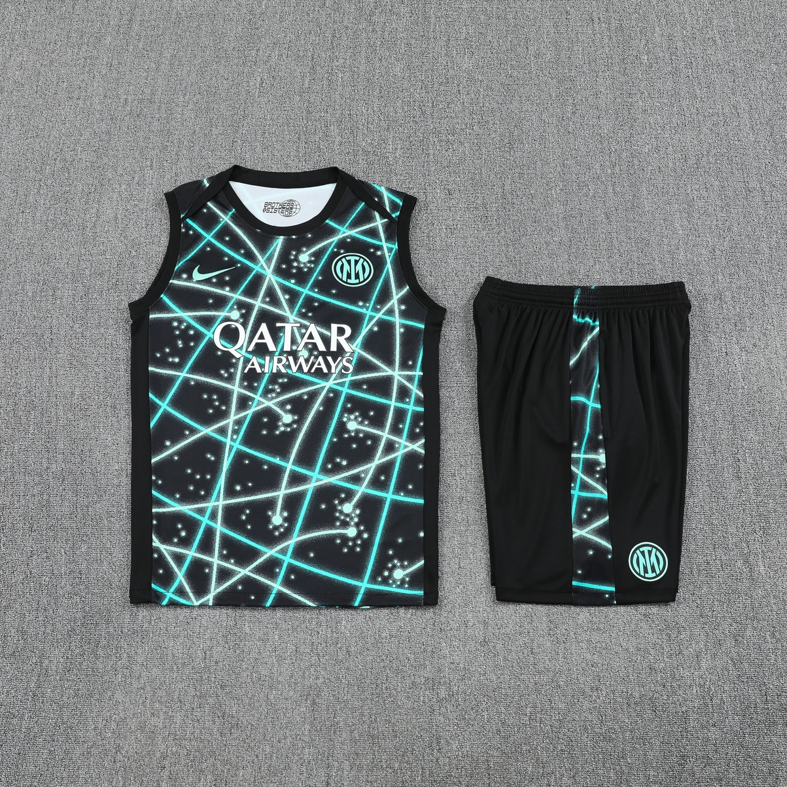 Entrenamiento Sin Mangas Conjunto Completo Inter Milán 2025 2026 Verde Negro Inter Milán Conjunto 2025 2026 Verde - Tuta Inter Milán | tiendasdefutboles