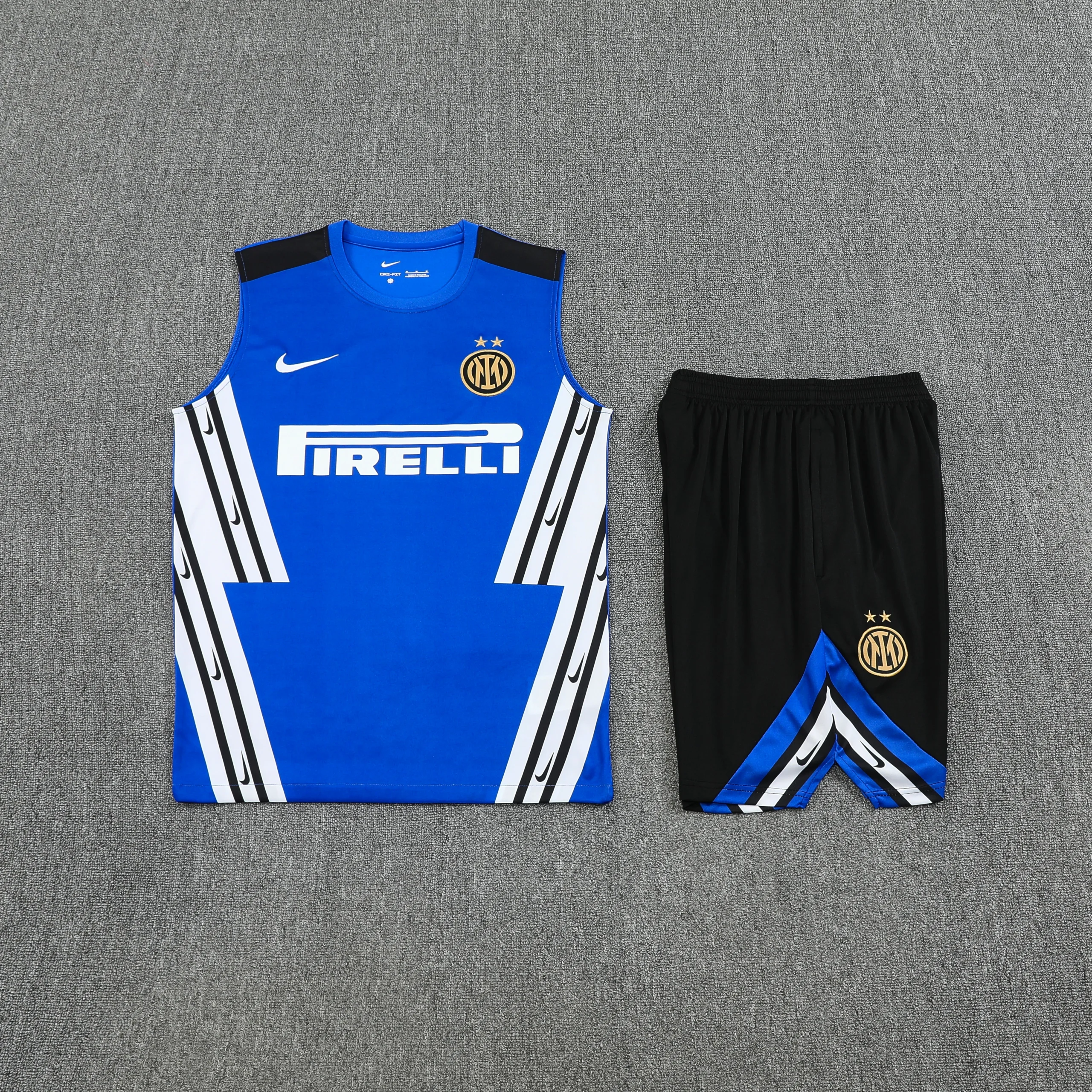 Entrenamiento Sin Mangas Conjunto Completo Inter Milán 2025 2026 Azul Negro Inter Milán Conjunto 2025 2026 Azul - Tuta Inter Milán | tiendasdefutboles