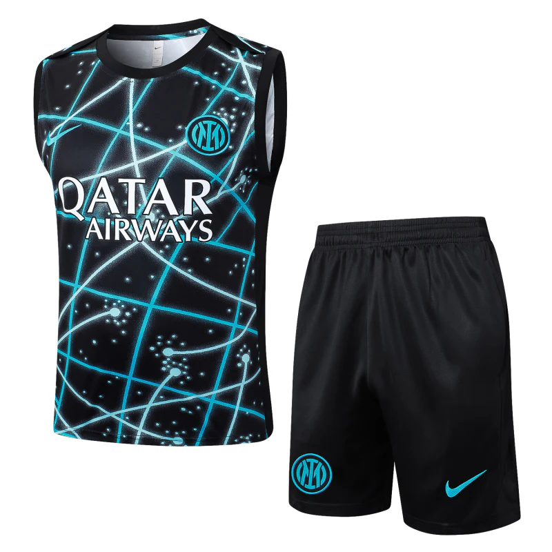 Entrenamiento Sin Mangas Conjunto Completo Inter Milán 2025 2026 Negro Azul Inter Milán Conjunto 2025 2026 Negro - Tuta Inter Milán | tiendasdefutboles