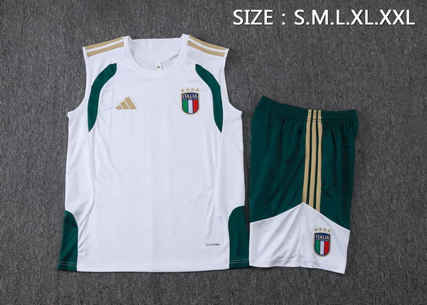Entrenamiento Sin Mangas Conjunto Completo Italia 2026 Blanco Verde Italia Conjunto 2026 Blanco - Equipación Italia | tiendasdefutboles