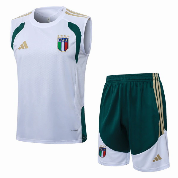 Entrenamiento Sin Mangas Conjunto Completo Italia 2026 Blanco Verde Italia Conjunto 2026 Blanco - Equipación Italia | tiendasdefutboles