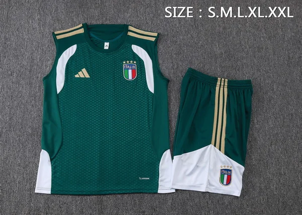 Entrenamiento Sin Mangas Conjunto Completo Italia 2026 Verde Blanco Italia Conjunto 2026 Verde - Equipación Italia | tiendasdefutboles