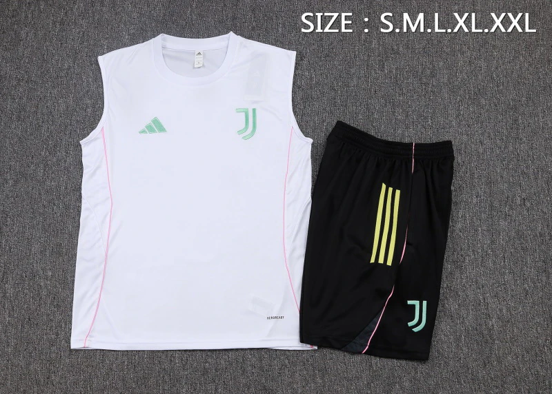 Entrenamiento Sin Mangas Conjunto Completo Juventus 2025 2026 Blanco Rosa Negro Juventus Conjunto 2025 2026 Blanco - Equipación Juventus | tiendasdefutboles