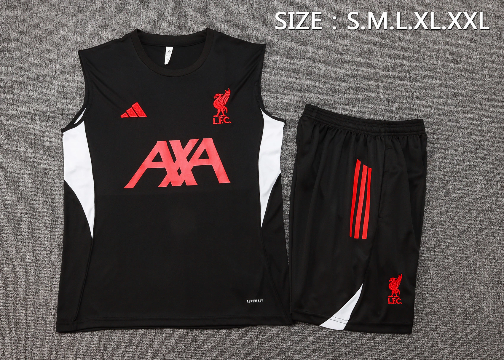 Entrenamiento Sin Mangas Conjunto Completo Liverpool 2025 2026 Negro Rojo Liverpool Conjunto 2025 2026 Negro - Maglia Liverpool | tiendasdefutboles