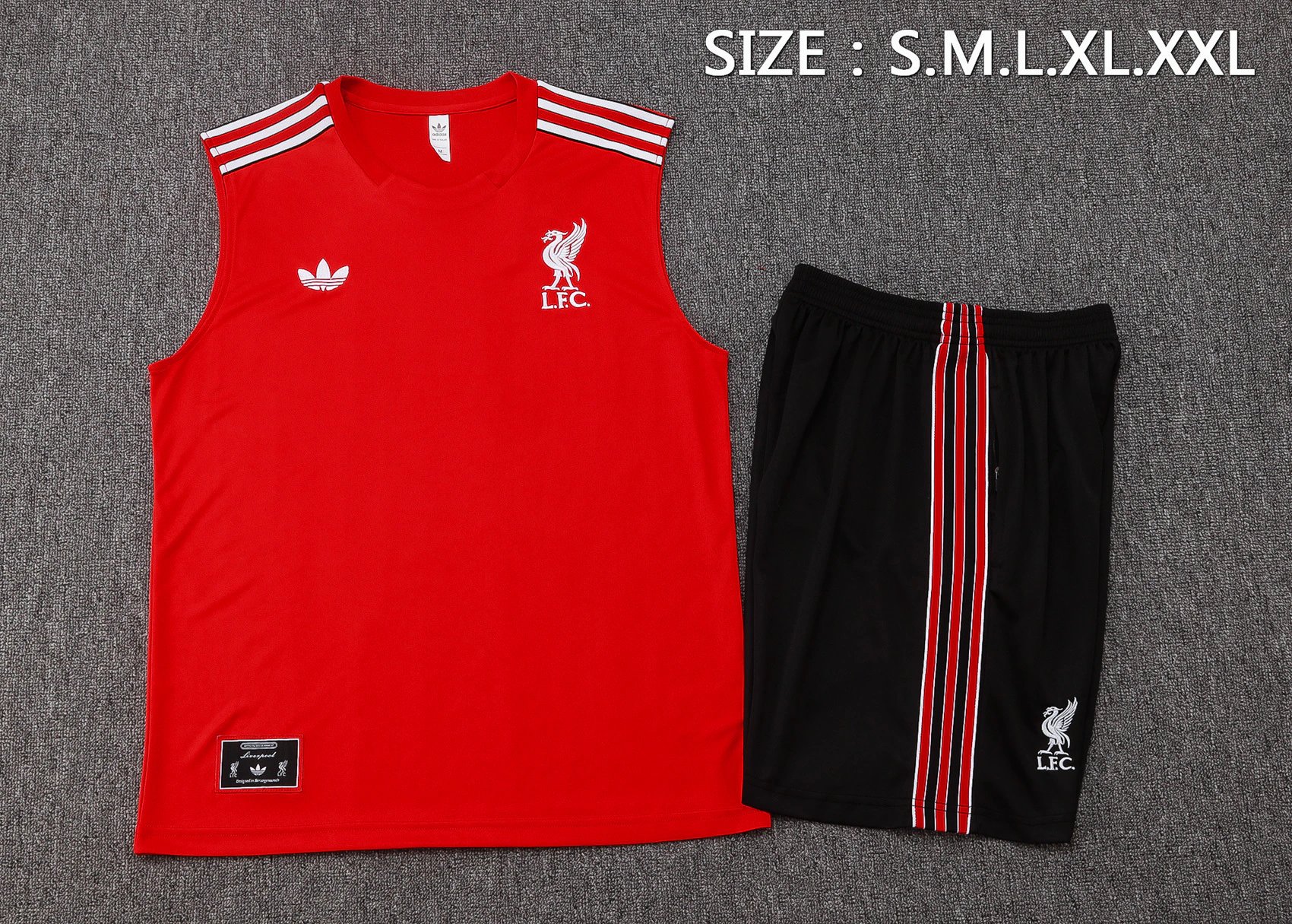 Entrenamiento Sin Mangas Conjunto Completo Liverpool 2025 2026 Rojo I Negro Liverpool Conjunto 2025 2026 Rojo - Maglia Liverpool | tiendasdefutboles