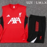 Entrenamiento Sin Mangas Conjunto Completo Liverpool 2025 2026 Rojo Negro