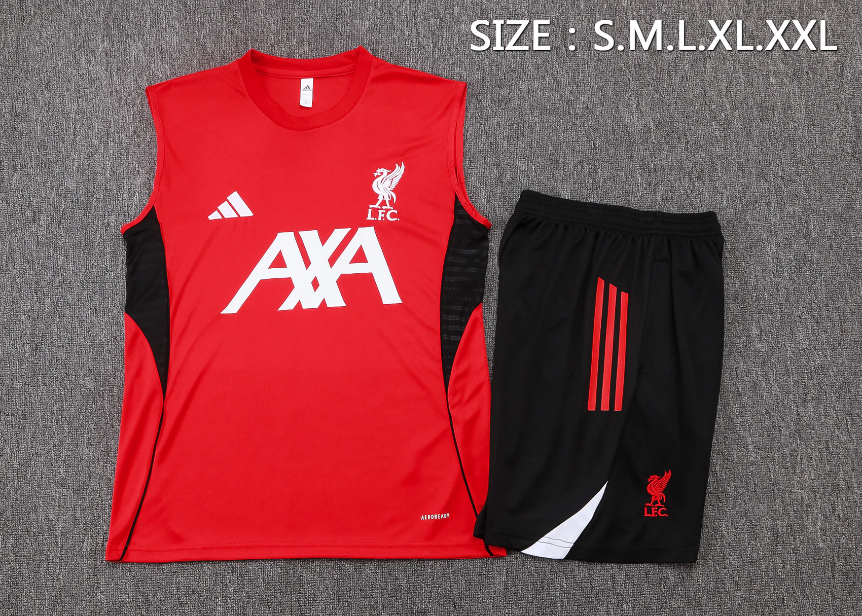 Entrenamiento Sin Mangas Conjunto Completo Liverpool 2025 2026 Rojo Negro Liverpool Conjunto 2025 2026 Rojo - Maglia Liverpool | tiendasdefutboles