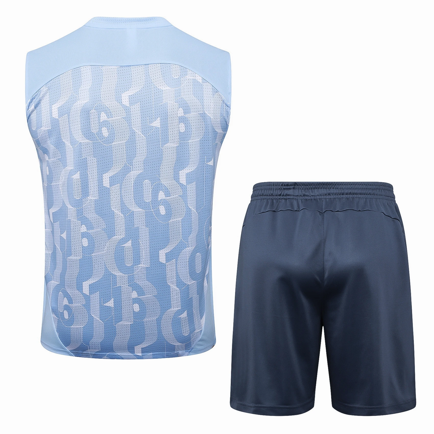 Entrenamiento Sin Mangas Conjunto Completo Manchester City 2024 2025 Azul Claro Gris Manchester City Conjunto 2024 2025 Azul - Maglia Manchester City | tiendasdefutboles