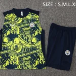 Entrenamiento Sin Mangas Conjunto Completo Manchester City 2024 2025 Azul Marino Verde
