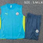 Entrenamiento Sin Mangas Conjunto Completo Manchester City 2024 2025 Azul Verde Gris