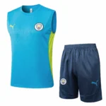 Entrenamiento Sin Mangas Conjunto Completo Manchester City 2024 2025 Azul Verde Gris